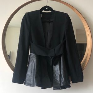 Zara Blazer with Faux Leather Peplum